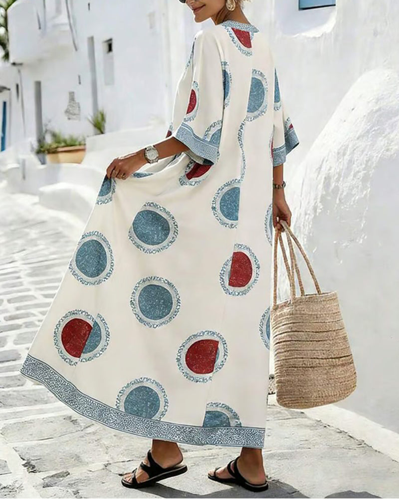 Kleid Pünktchen Druck Locker
