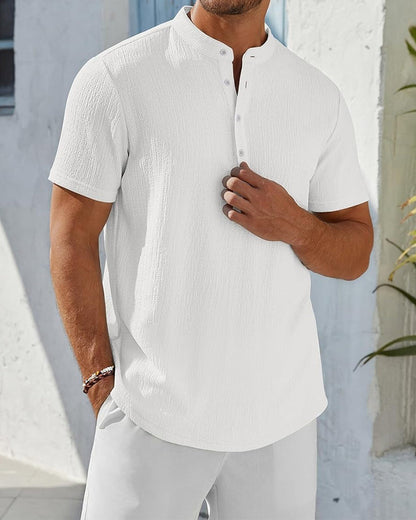 Hemd Einfarbig Locker Henley