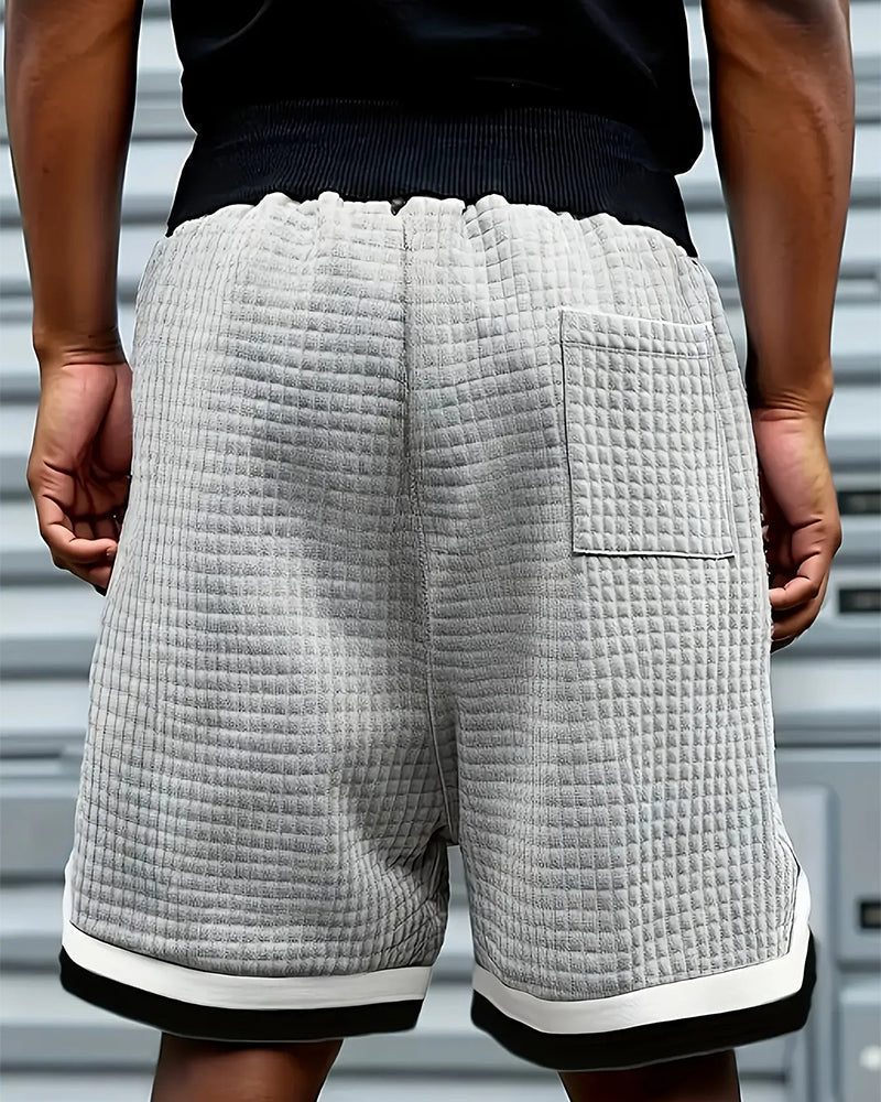 Shorts Waffelstruktur Kordelzug