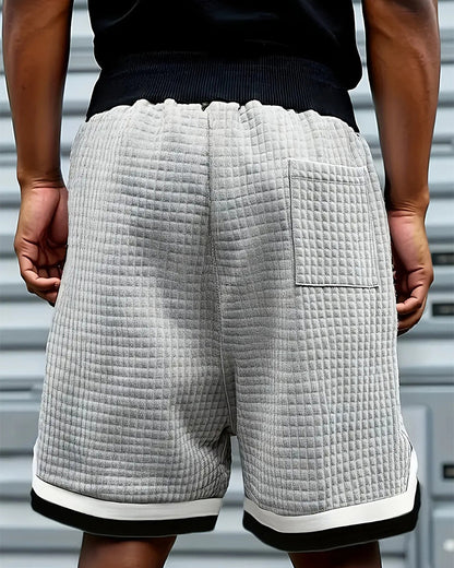 Shorts Waffelstruktur Kordelzug