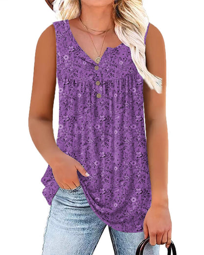 Tank Top Blumig Ärmellos