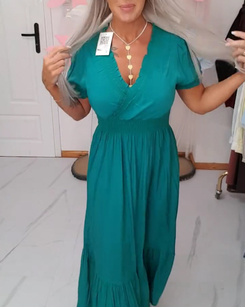 Kleid Elegant V-Ausschnitt A-Linie