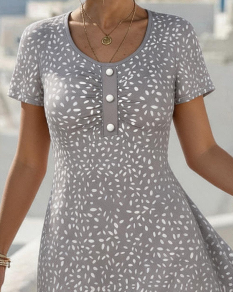 Kleid Tupfen Knopf