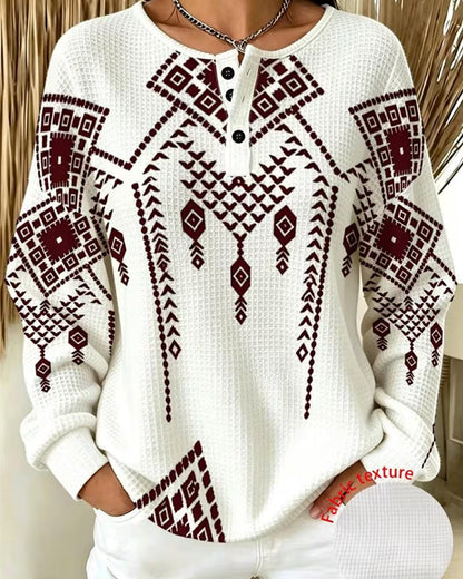 Sweatshirt Bohemian Print Lässig