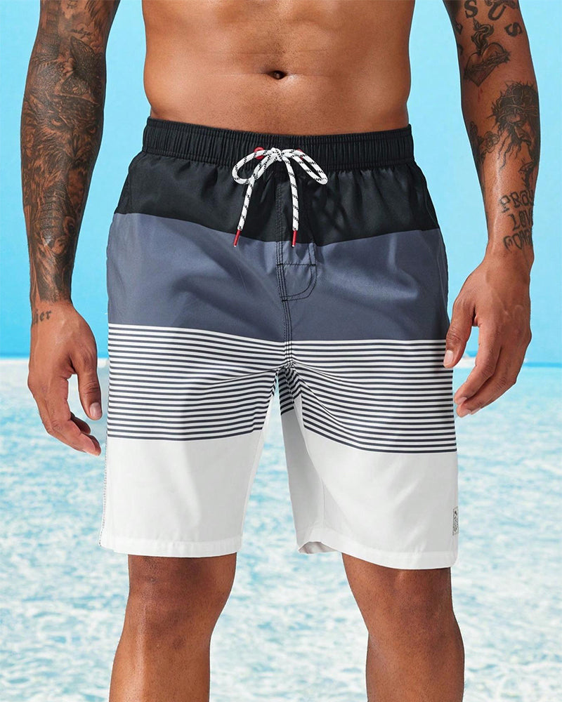 Shorts Herren Colorblock gestreift Strand