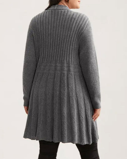Strickjacke Lang Einfarbig Casual