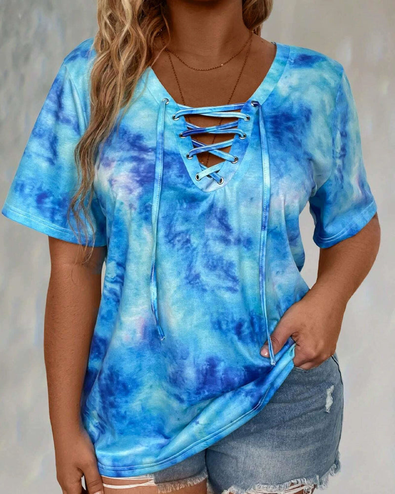 Bluse Tie-Dye Print