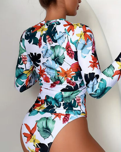 Tankini Sonnengeschützt Bunt Bedruckt Dreieck