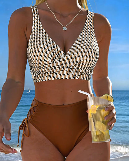 Bikini Geometrisch Druck Krawatte