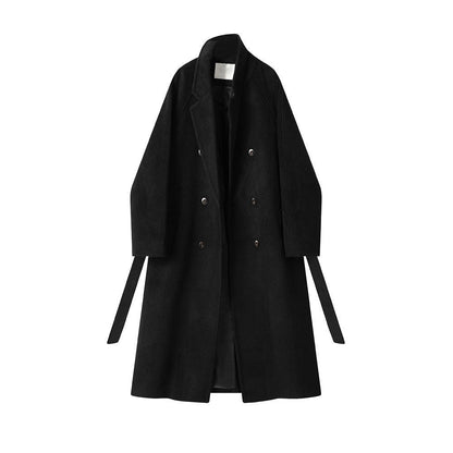 Double Breasted Long Coat with Belt for Women - Lucia