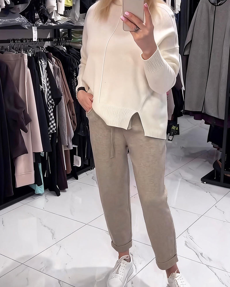 Hose Schnürung Gestrickt Gekürzt