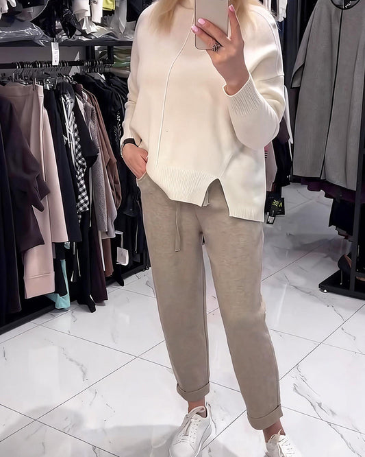 Hose Schnürung Gestrickt Gekürzt