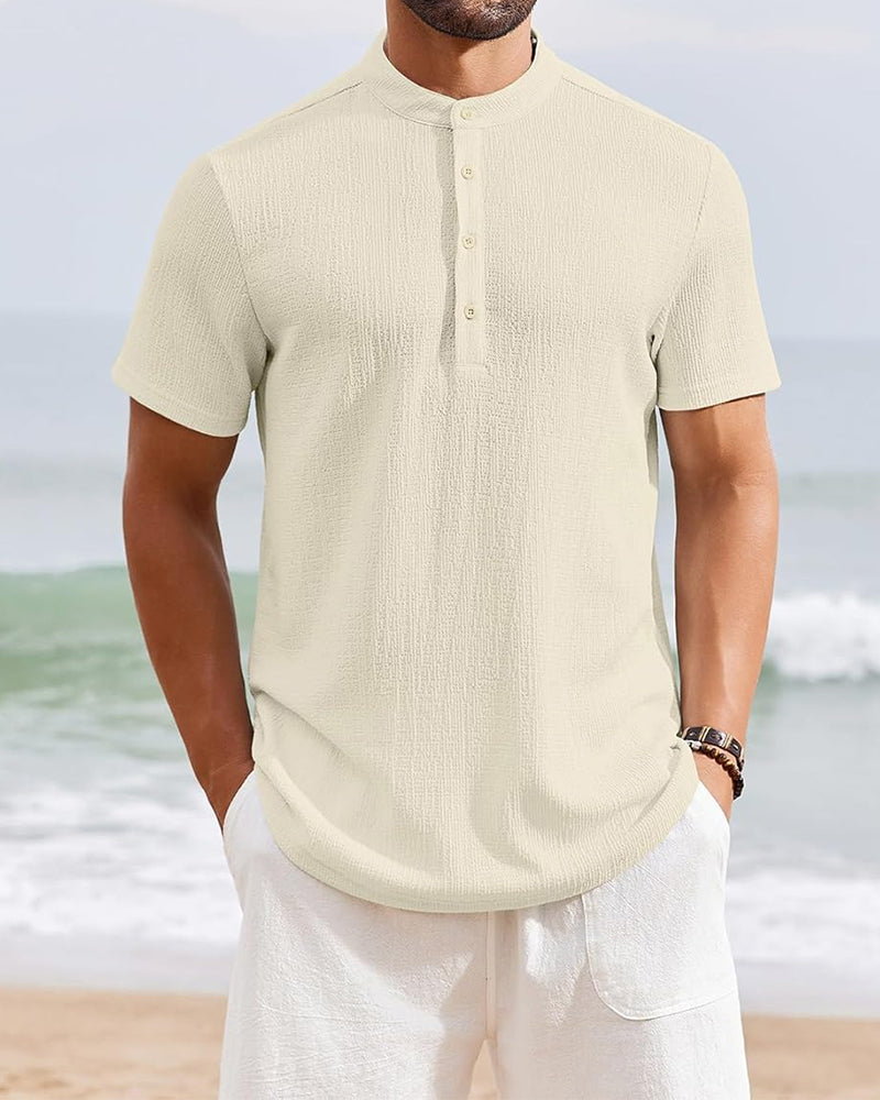 Hemd Einfarbig Locker Henley