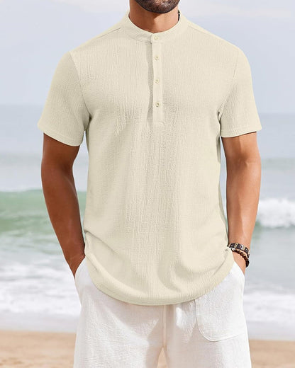 Hemd Einfarbig Locker Henley