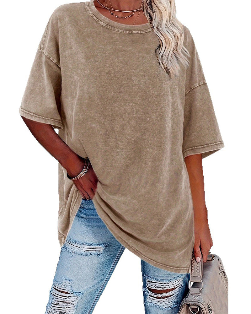 T-Shirt Loose Fit Lässig Kurzarm