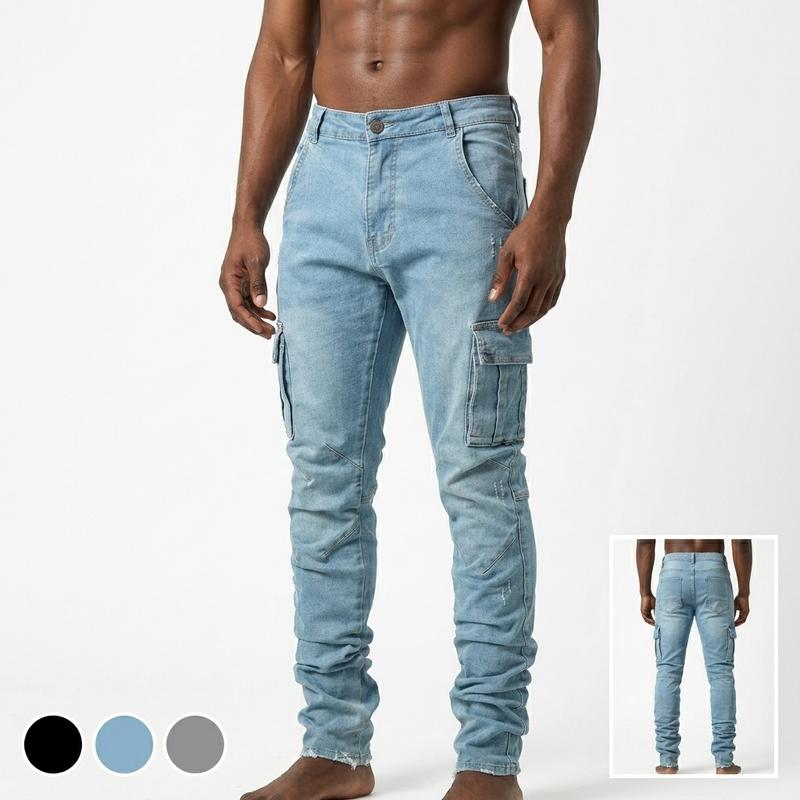 👖🔥 50% RABATT! Men's Slim Fit Jeans mit funktionalen Taschen – schlanke Silhouette, smarter Stauraum.