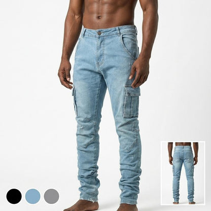 👖🔥 50% RABATT! Men's Slim Fit Jeans mit funktionalen Taschen – schlanke Silhouette, smarter Stauraum.