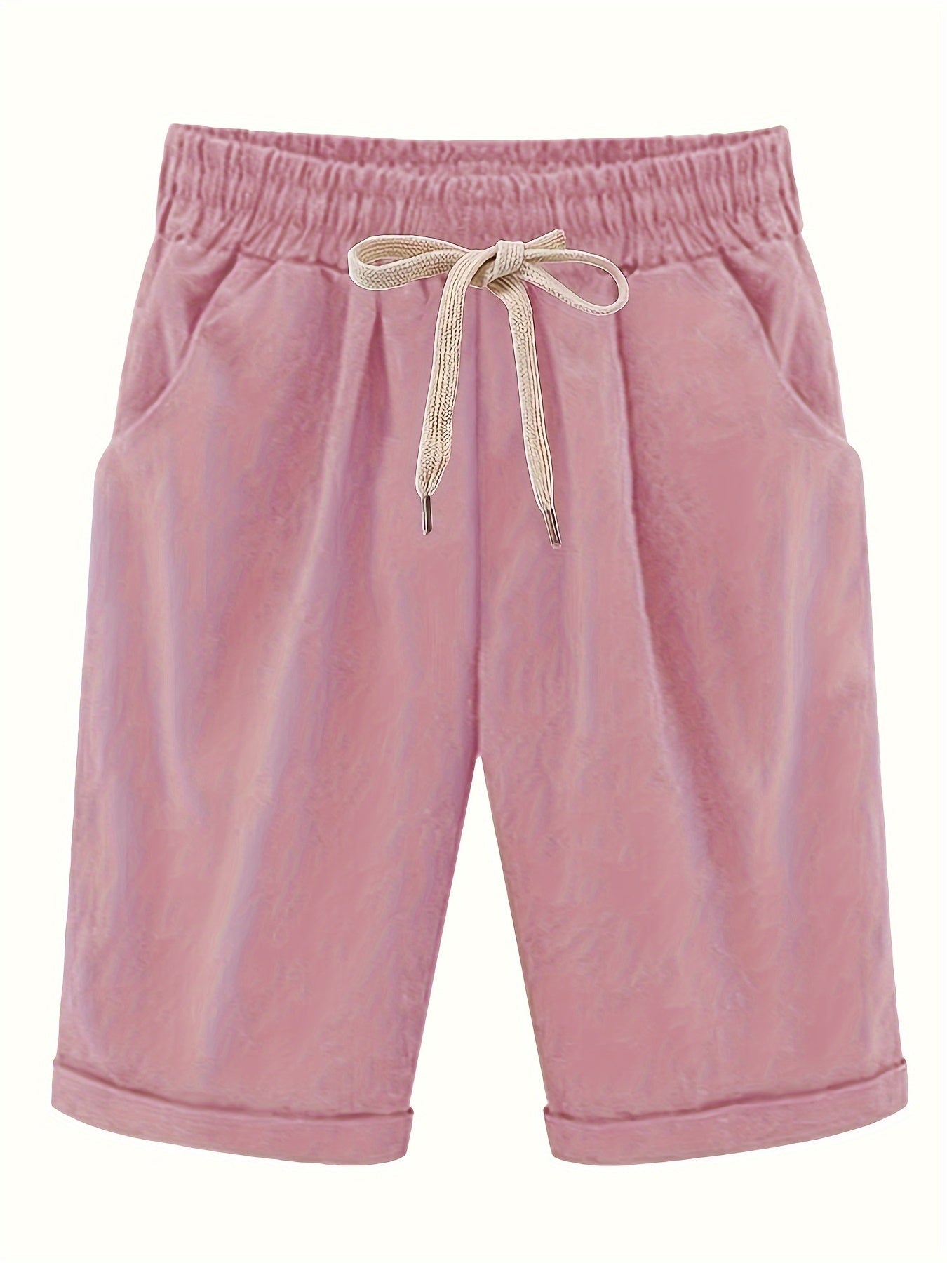 Pink drawstring bermuda shorts - Emma