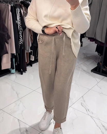 Hose Schnürung Gestrickt Gekürzt