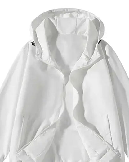 Mantel Einfarbig Entspannt Tasche Kapuzenpullover