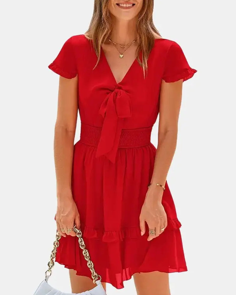 Kleid Schärpe Binden Taille A-Linie