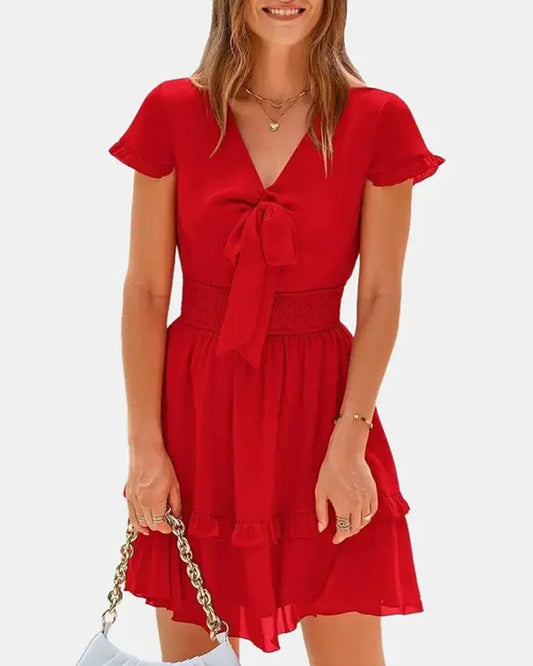 Kleid Schärpe Binden Taille A-Linie