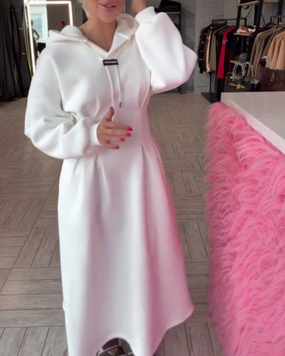 Kleid Modisch Kapuzen Tailliert