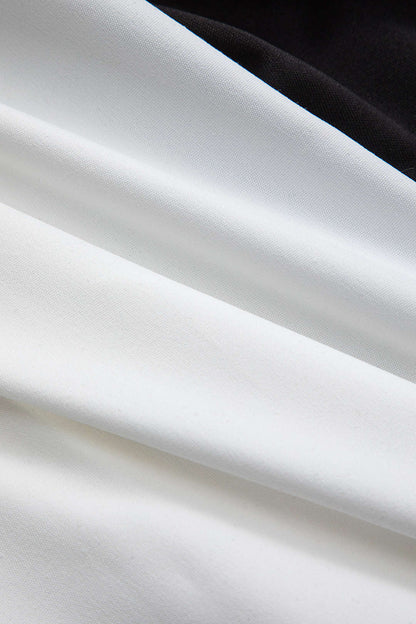 Kontrastfarbiges Y2k Raffungen V Ausschnitt Patchwork Langarm Top