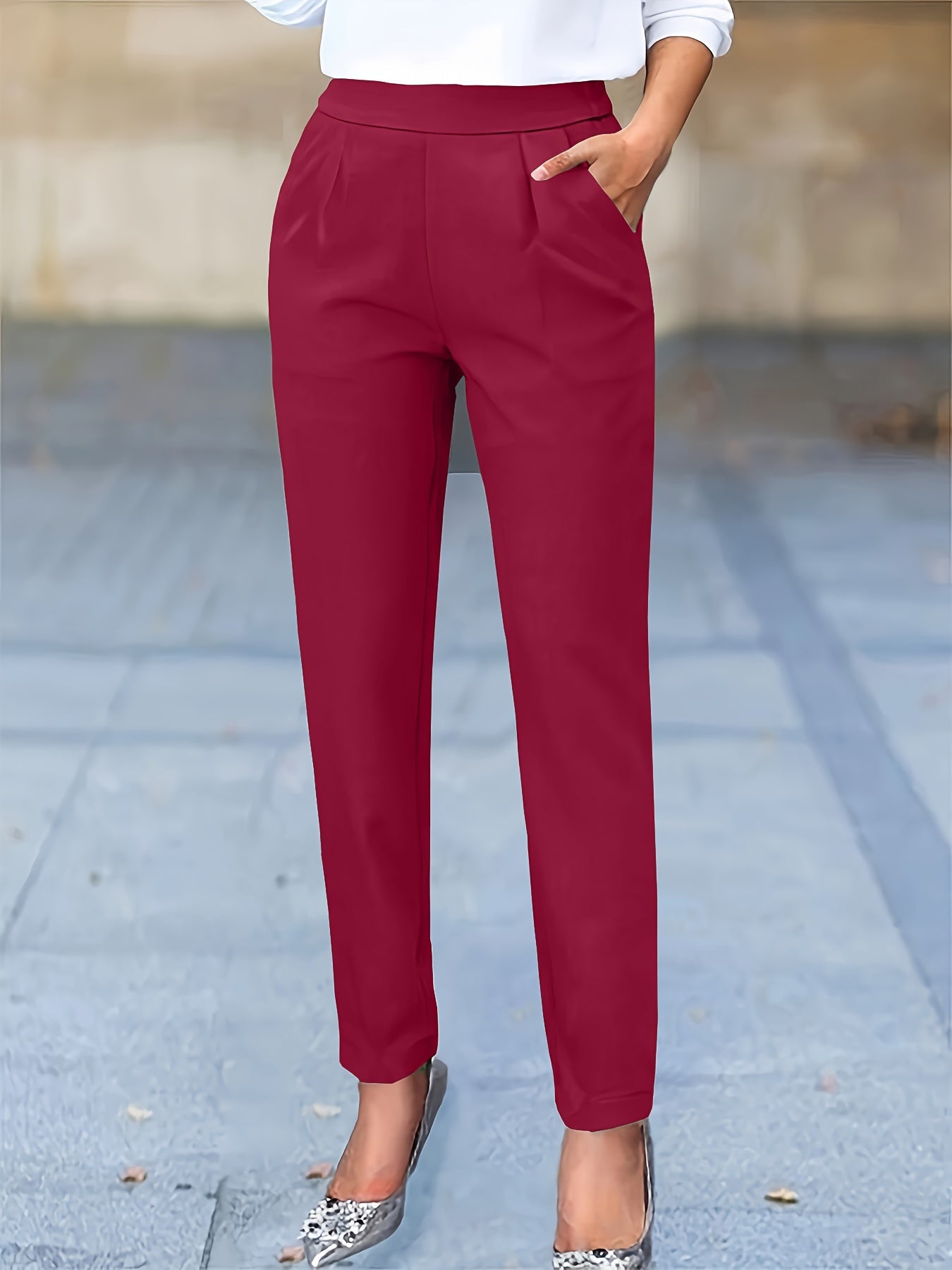 Green pleated trousers - Lina