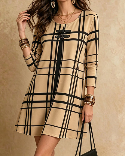 Kleid Karo Lässig A-Linie