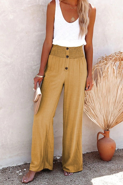 Lena: Chic olive green palazzo pants