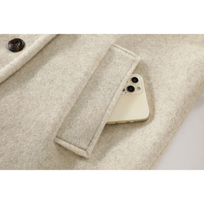 Double Breasted Long Coat with Belt for Women - Lucia