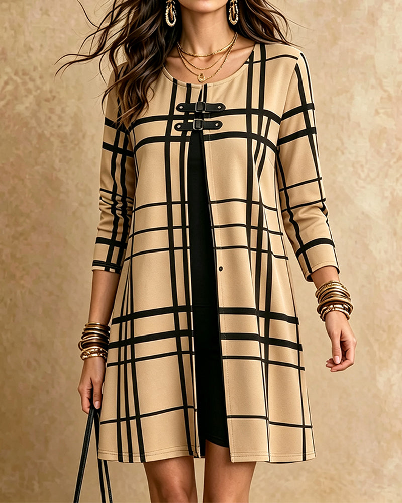 Kleid Karo Lässig A-Linie