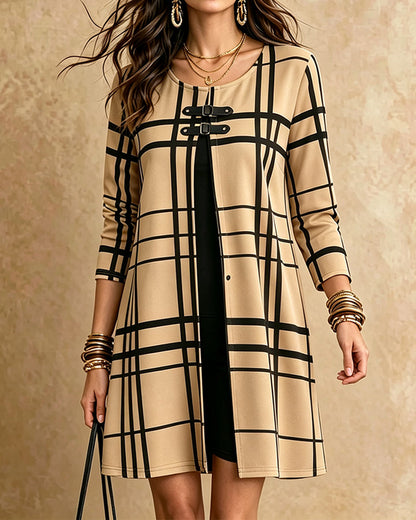 Kleid Karo Lässig A-Linie
