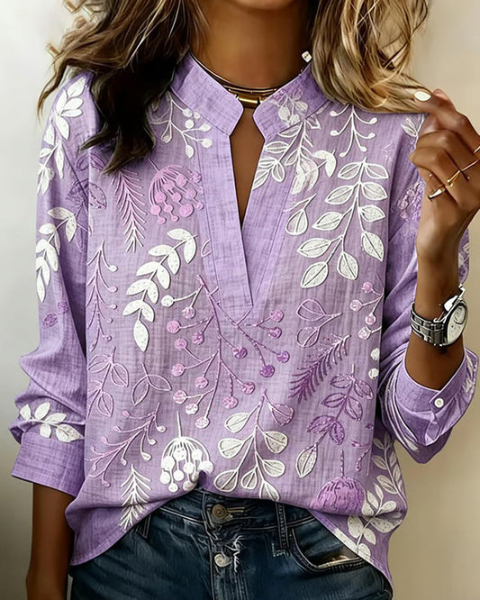Bluse Schwere Industrie Stehkragen Bestickt