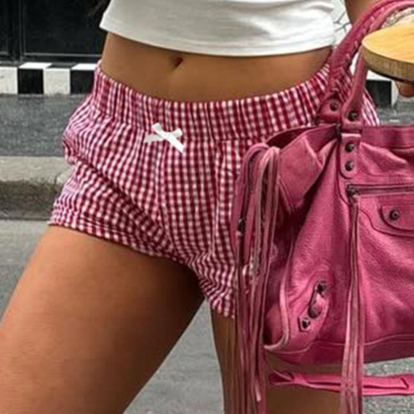 Shorts Freizeit mit Karo und Gummizug