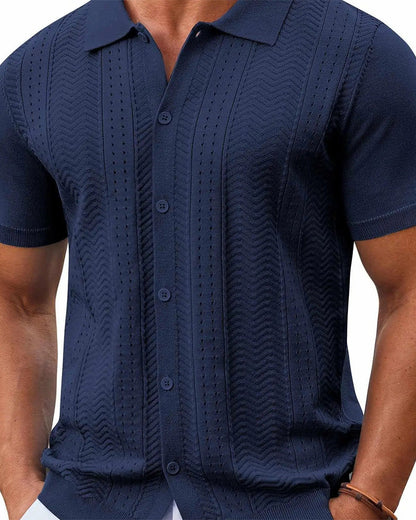 Shirts Durchbrochen Gestrick Knopf