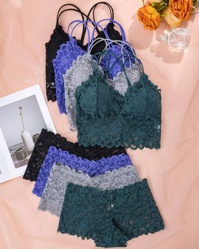 Dessous Set Spitze Cutout Rücken