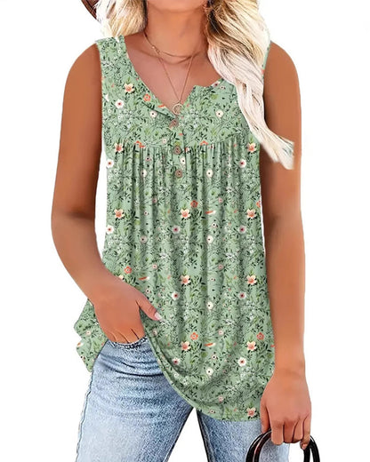 Tank Top Blumig Ärmellos