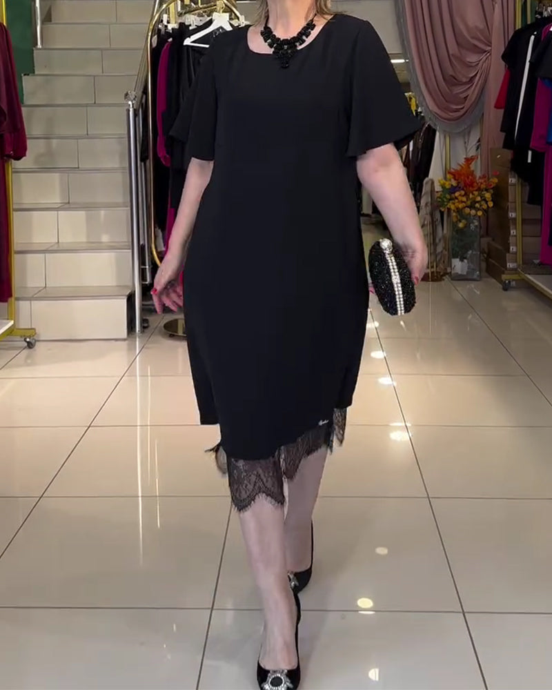 Kleid Spitze Bahnen Plus Size Schlitz