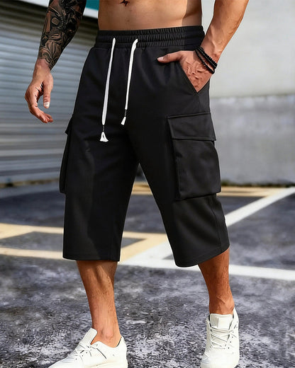 Hose Elastische Taille Kordelzug Tasche Herren