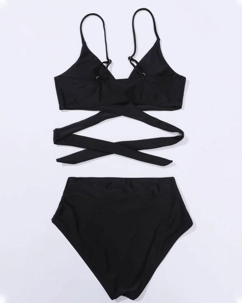 Bikini Unifarben Zweiteiler