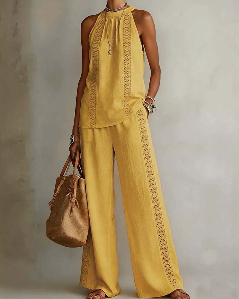 Zweiteiliger Set Hollow Out Halter