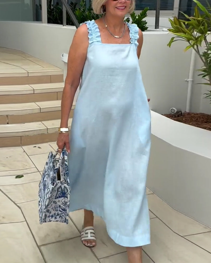 Kleid Quadratischer Ausschnitt Ärmellos