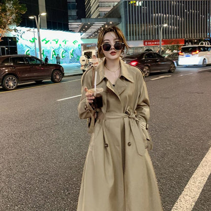 Long Double Breasted Trench Coat for Women - Floriana