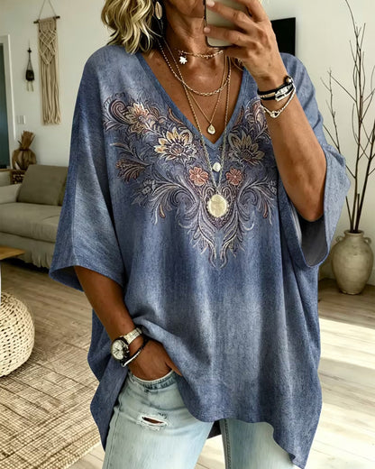 Bluse V-Ausschnitt Lässig Trendy