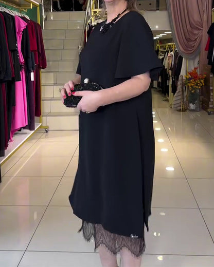Kleid Spitze Bahnen Plus Size Schlitz