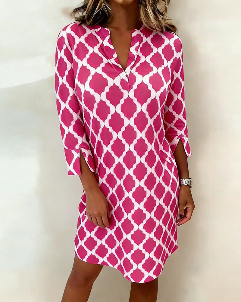 Kleid Dreiviertelarm Gedruckt