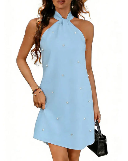 Kleid Elegant Kreuz Halter Gerade