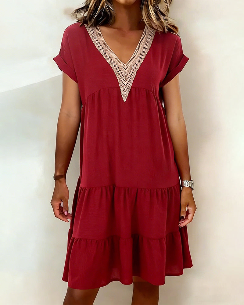 Kleid Spitze V-Ausschnitt Kuchen